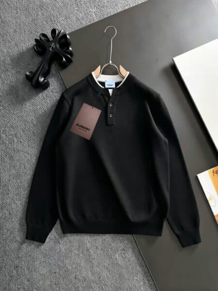 [버버리] 2026 F/W 버튼 레이어드 라운드넥 니트 스웨터 (3 COLORS)