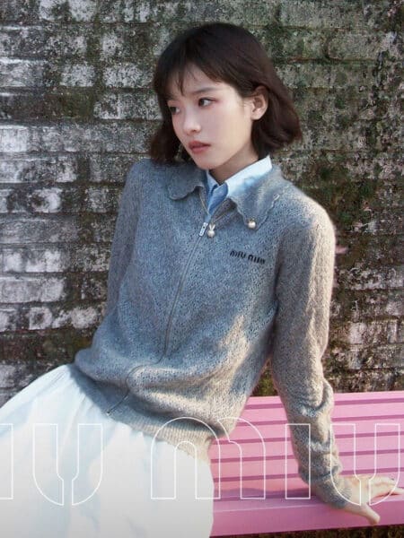 [미우미우] 캐시미어 앤 실크 가디건