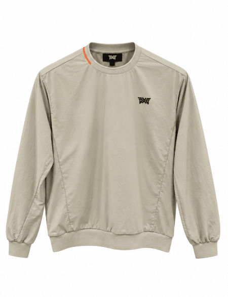 [PXG] 남성용 프리미엄 로고 자수 라운드 넥 긴팔 바람막이 스웨트셔츠 (2 COLORS)