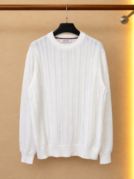 [브루넬로 쿠치넬리] 버티컬 리브 니트 스웨터 (2 COLORS)