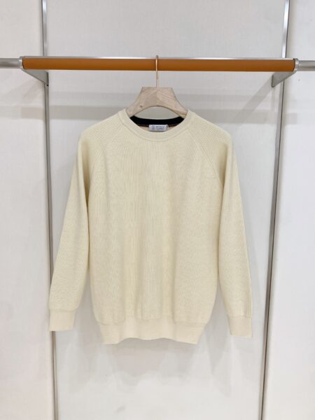 [브루넬로 쿠치넬리] 래글런 골지 크루넥 니트 (4 COLORS)