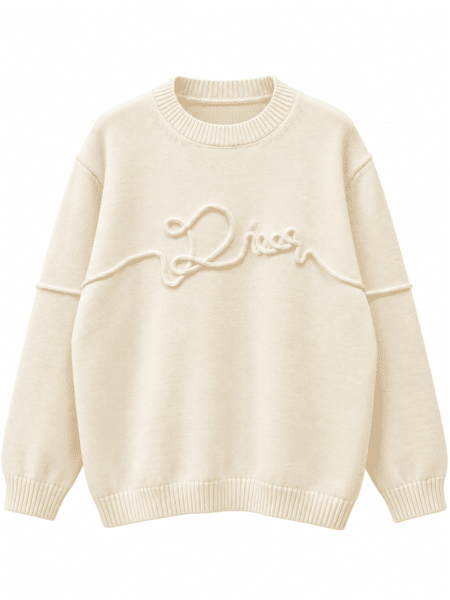 [디올] 26SS 입체 로프 디테일 로고 라운드 넥 니트 스웨터 (2 COLORS)